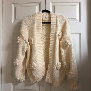 Maeve 3D flower cardigan one size cream